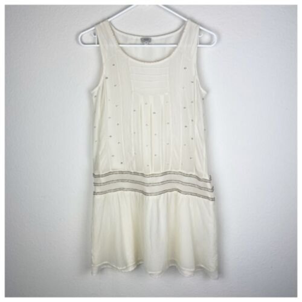 hoss intropia beaded Ivory Shift Dress Embellished Size 38​​​​​​